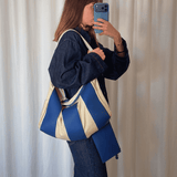 The Market Bag — Royal/Cream